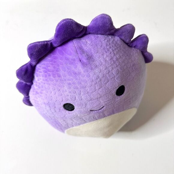 SQUISHMALLOW Delilah Stegosaurus Purple Textured Dinosaur Plush Squishy Toy 8" - Picture 3 of 5